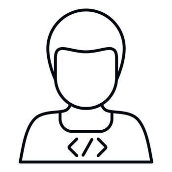 Programmer person avatar icon representing software developer vector