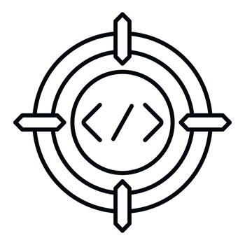 código objetivo icono para programación desarrollo objetivo vector