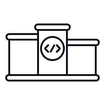 Coding competition podium showing development success concept vector