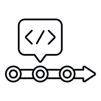 Coding development process workflow timeline icon vector