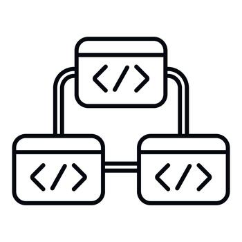 programa código red arquitectura simbolizando software desarrollo proceso vector