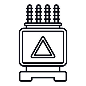 Electrical power transformer displaying danger warning icon vector