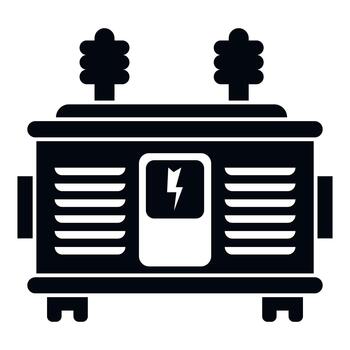Electrical transformer icon representing power and energy distribution vector