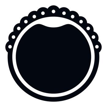 Black rounded frame adding decorative border element vector