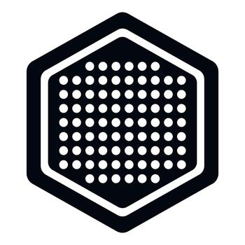 Padel racket head hexagonal icon with holes vector