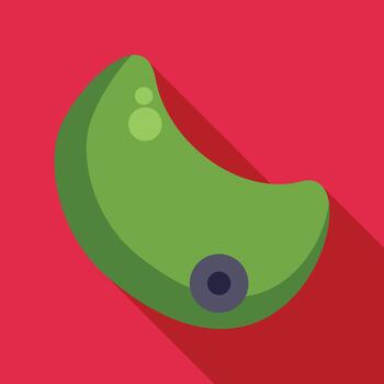 Green abstract shape symbol on red background vector