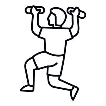 Man performing a lunge exercise with dumbbells vector