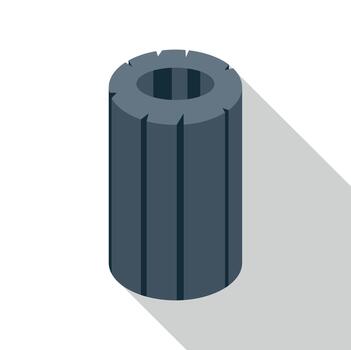 Isometric gray column structure casting long shadow vector