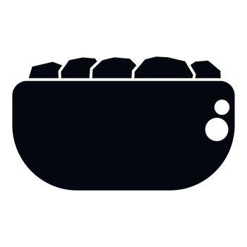 Mining cart filled with coal and resources icon vector
