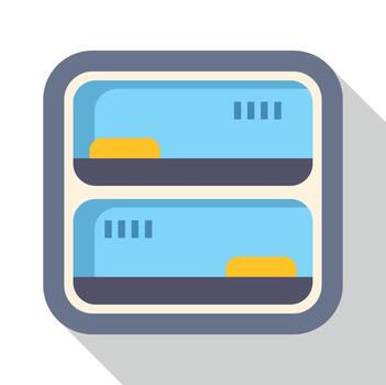 Server rack unit hosting data storage concept vector