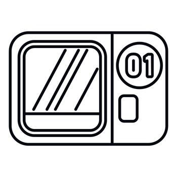 Action camera recording device outline line icon vector