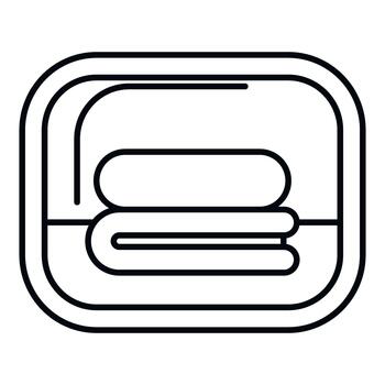 Folded towels in a container showing hygiene concept vector