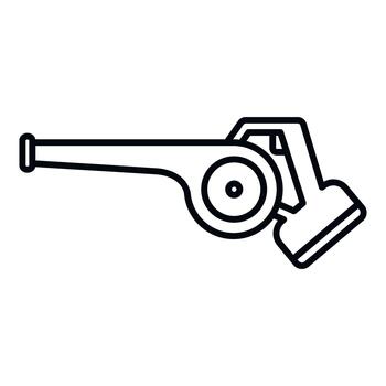 Referee whistle icon generating sound signal line drawing vector