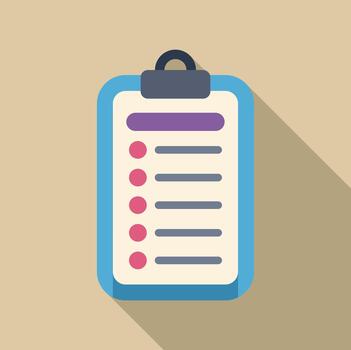 Clipboard with checklist showing task list planning vector