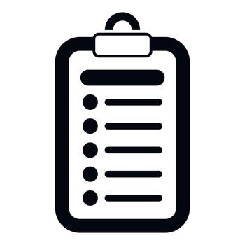 portapapeles mostrando Lista de Verificación con Tareas para planificación vector