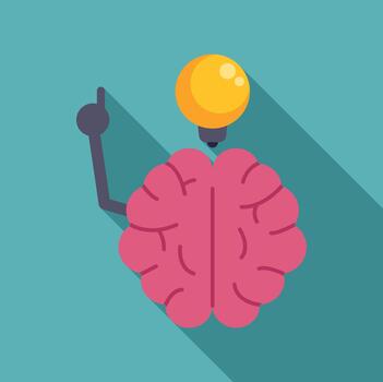 Brain generating new idea lightbulb creative thinking concept vector