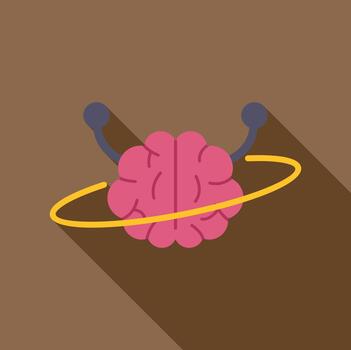 Brain with circuit connections representing artificial intelligence vector