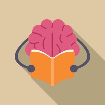 Brain reading book increasing knowledge and learning vector