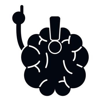 cerebro con exclamación marca y señalando dedo vector