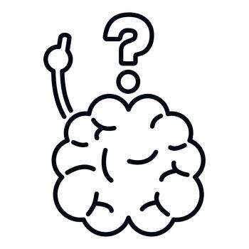 cerebro con pregunta marca demostración problema resolviendo concepto vector