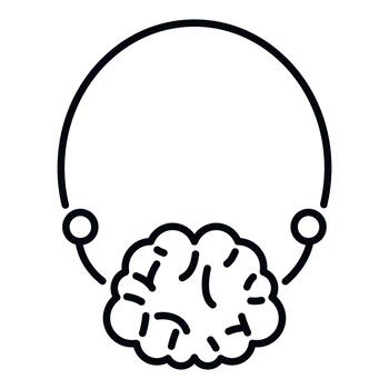 Brain with headset connecting mind and technology vector