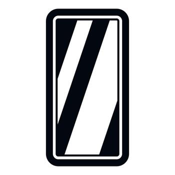 Rectangle mirror icon showing abstract reflection vector