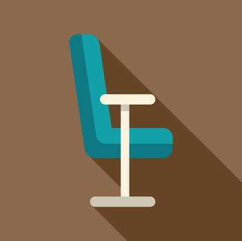 conferencia salón silla con lado plegable mesa vector