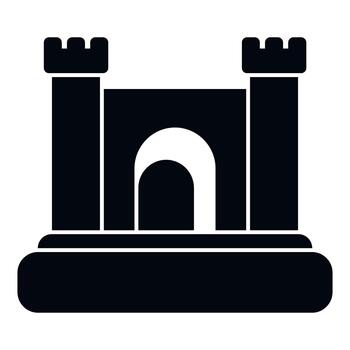 Bouncy castle icon representing fun and playground vector