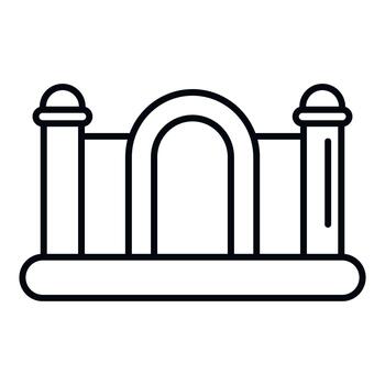 Bouncy castle playground inflatable fun activity outline vector