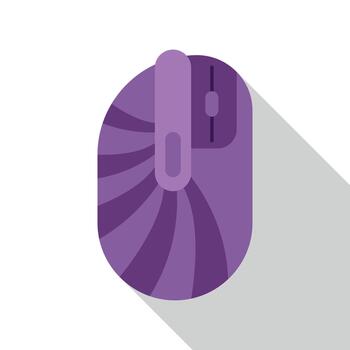 Purple computer mouse flat design icon concept vector