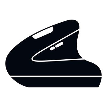 Ergonomic vertical computer mouse black design icon vector