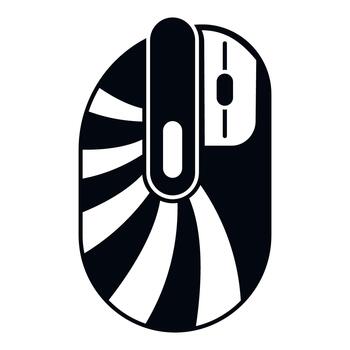 Gaming computer mouse with striped design icon vector
