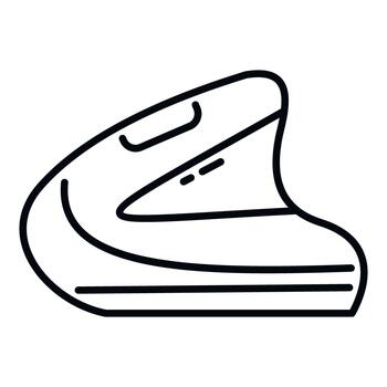 Ergonomic vertical computer mouse line art icon vector