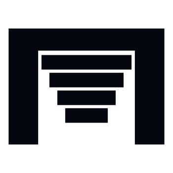 Abstract geometric tunnel structure creating a vanishing perspective vector