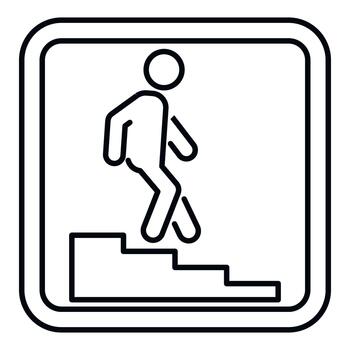 salida abajo escalera símbolo demostración persona descendente vector