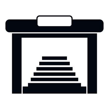 Garage door steps icon symbolizing progress and ascent vector