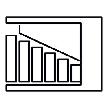 Bar chart showing business decline and decreasing statistics vector