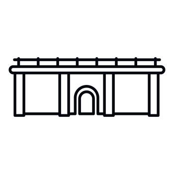 Bridge line art icon representing connection and structure vector