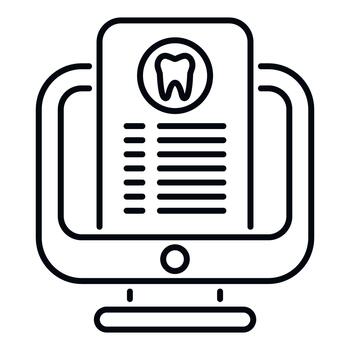 Dental record computer screen showing patient data vector