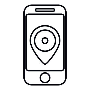 teléfono inteligente mostrando navegación ubicación alfiler cartografía tecnología vector