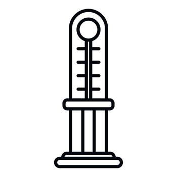 Measuring temperature using an outline thermometer icon vector