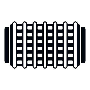 A black and white image of a cylinder with a grid pattern vector