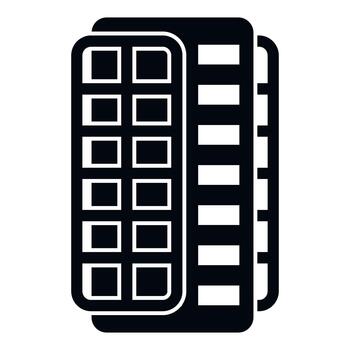 Stacked classic rectangular waffles breakfast icon vector