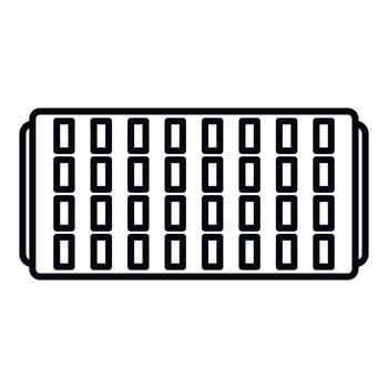 Ice cube tray appliance for making ice freezing vector