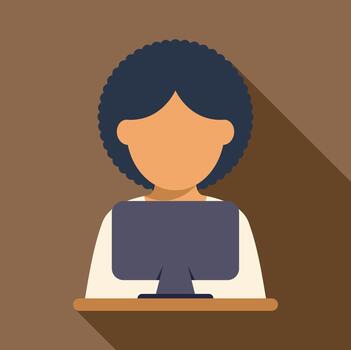 persona utilizando computadora para remoto trabajo ilustración vector