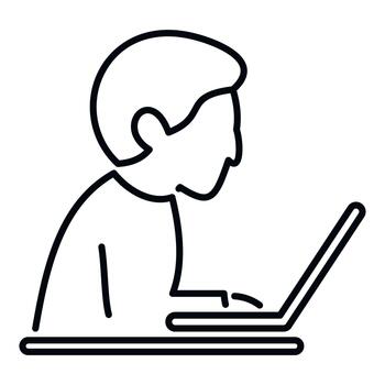 persona trabajando en computadora portátil, usuario utilizando computadora tecnología vector