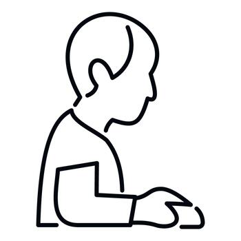 persona utilizando computadora ratón, trabajando en línea hojeada vector