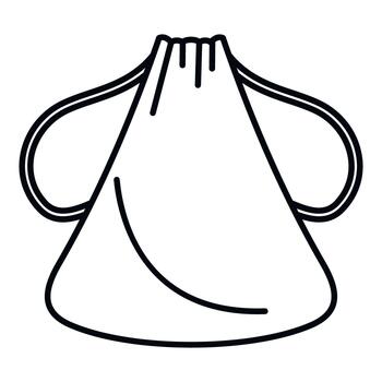 cordón bolso línea Arte icono con bolsa estilo vector