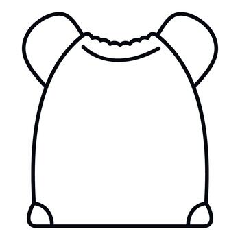 Drawstring backpack outline illustrating simplicity and portability vector
