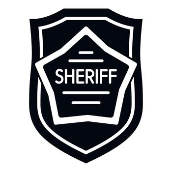 un alguacil Insignia con el palabra alguacil escrito en eso vector